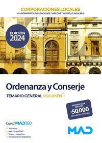 ORDENANZA Y CONSERJE TEMARIO VOL.1 2024 CORPORACIONES LOCALES