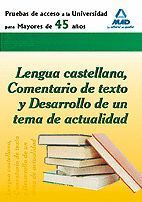 LENGUA CASTELLANA COMENTARIO TEXTO Y DESARROLLO TEMA ACTUALIDAD (2011)