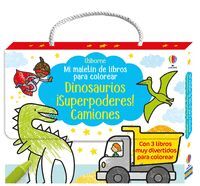 MI MALETIN DE LIBROS PARA COLOREAR DINOSAURIOS SUPERPODERES CAMIONES