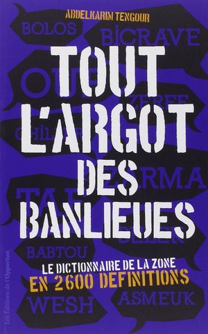 TOUT L'ARGOT DES BANLIEUES. LE DICTIONNAIRE DE LA ZONE EN 2600 DEFINITIONS