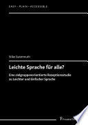 LEICHTE SPRACHE FUR ALLE?