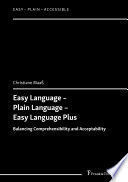 EASY LANGUAGE - PLAIN LANGUAGE - EASY LANGUAGE PLUS