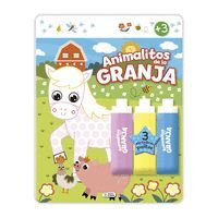 COLOREA CON PUNTOS - ANIMALITOS DE LA GRANJA CON 3 MARCADORES DE PUNTOS