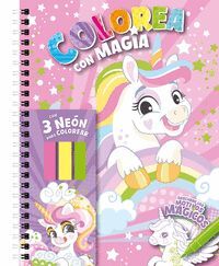 COLOREA CON MAGIA - Nº 1 (PORTADA AMARILLA) CON 3 NEON PARA COLOREAR
