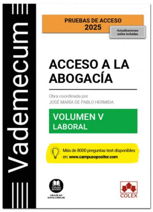 VADEMECUM ACCESO A LA ABOGACÍA. 2025 VOLUMEN V. PARTE ESPECÍFICA LABORAL