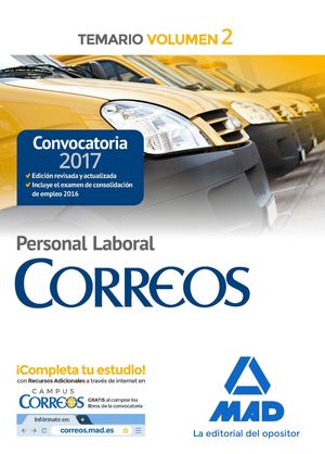 PERSONAL LABORAL CORREOS TEMARIO VOL.2 2017
