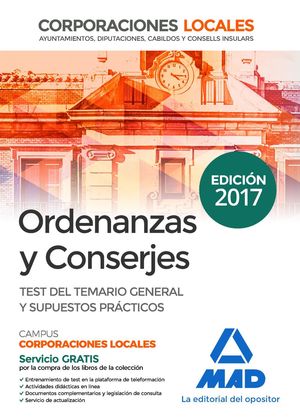 ORDENANZAS Y CONSERJES TEST Y SUPUESTOS CORPORACIONES LOCALES