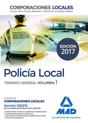 POLICIA LOCAL TEMARIO GENERAL VOL.1 2017
