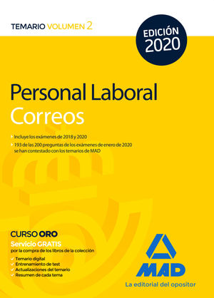 PERSONAL LABORAL DE CORREOS Y TELÉGRAFOS. TEMARIO VOLUMEN 2