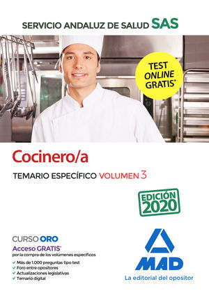 COCINERO/A DEL SERVICIO ANDALUZ DE SALUD. TEMARIO ESPECÍFICO  VOLUMEN 3