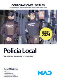 POLICIA LOCAL TEST DEL TEMARIO GENERAL 2024 CORPORACIONES LOCALES