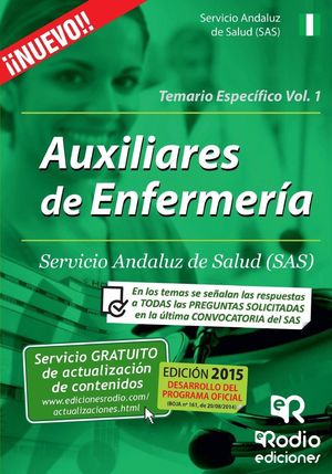 TEMARIO ESPECIFICO VOL 1 AUXILIARES DE ENFERMERIA 2014 SAS