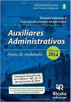 TEMARIO 2 AUXILIARES ADMINISTRATIVOS JUNTA ANDALUCIA 2014