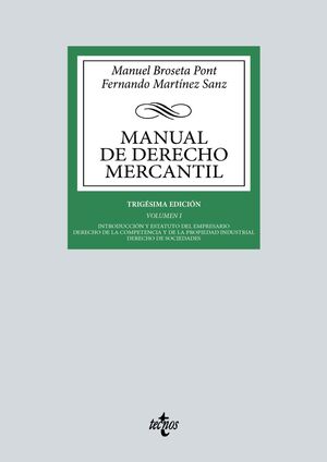 MANUAL DE DERECHO MERCANTIL VOL.I (30 ED.2023)