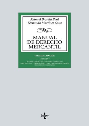 MANUAL DE DERECHO MERCANTIL VOL.I (30 ED.2023)