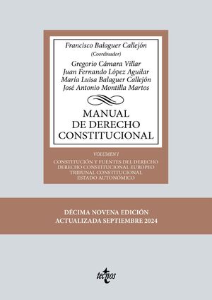 MANUAL DE DERECHO CONSTITUCIONAL VOL.1 (2024) 19ªED.