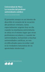 LA VOCACIÓN DEL PROFESOR UNIVERSITARIO CATÓLICO
