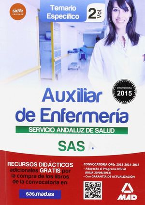 AUXILIAR ENFERMERÍA DEL SERVICIO ANDALUZ DE SALUD. TEMARIO ESPECÍFICO VOL 2