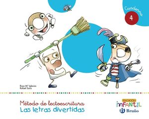 LECTOESCRITURA LETRAS DIVERTIDAS CUADERNO 4 PAUTA (4 AÑOS)