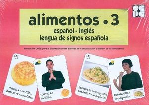 ALIMENTOS 3-BARAJA ESPAÑOL INGLES LENGUA DE SIGNOS ESPAÑOL