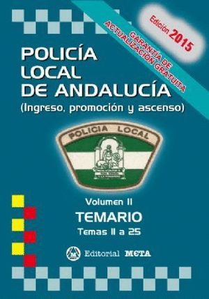 POLICIA LOCAL ANDALUCIA TEMARIO 2017 VOL.II TEMAS 13 A 25