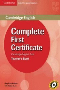 COMPLETE FIRST CERTIFICATE FOR SPANISH SPEAKERS TEACHER'S BOOK