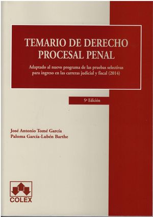 TEMARIO DE DERECHO PROCESAL PENAL 5ª ED.