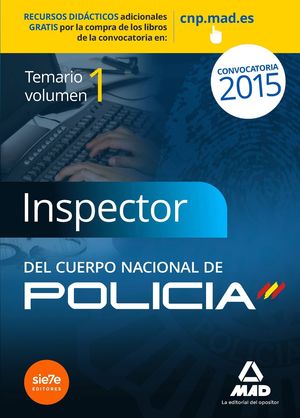 INSPECTOR POLICIA NACIONAL TEMARIO VOL.1 (2015)