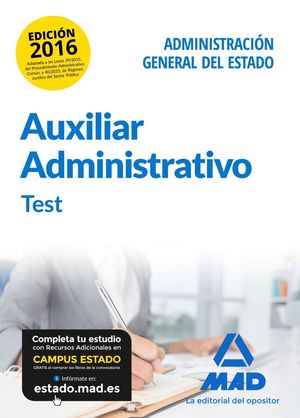AUXILIAR ADMINISTRATIVO DE LA ADMINISTRACION GENERAL DEL ESTADO.