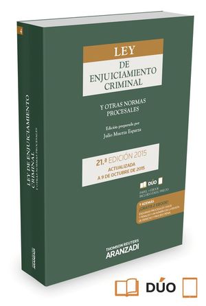 LEY DE ENJUICIAMIENTO CRIMINAL Y OTRAS NORMAS PROCESALES 2015