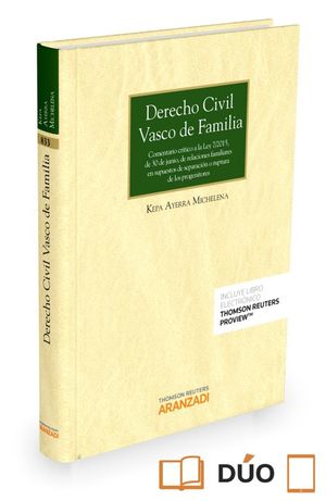 DERECHO CIVIL VASCO DE FAMILIA (PAPEL + E-BOOK)