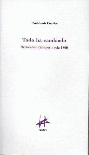 TODO HA CAMBIADO:RECUERDOS ITALIANOS HACIA 1800